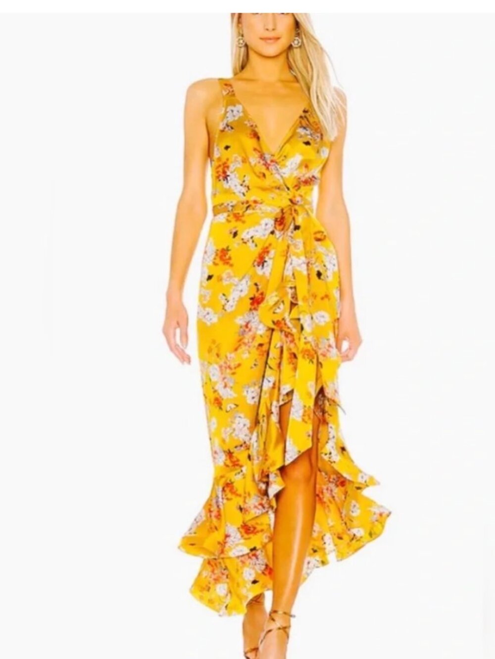 Narciss Midi Wrap Ruffle Dress (Like New)